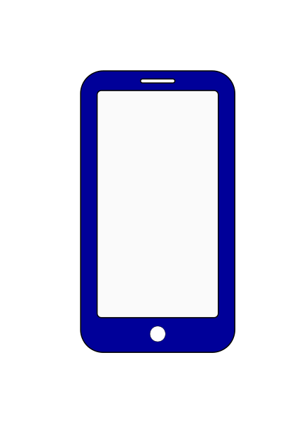 Smartphone panda free images. Cellphone clipart blue