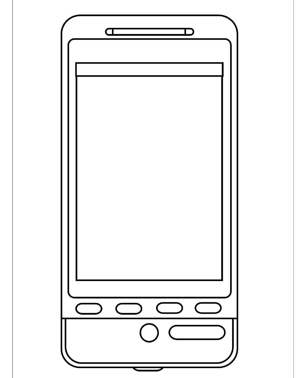 cellphone clipart coloring page