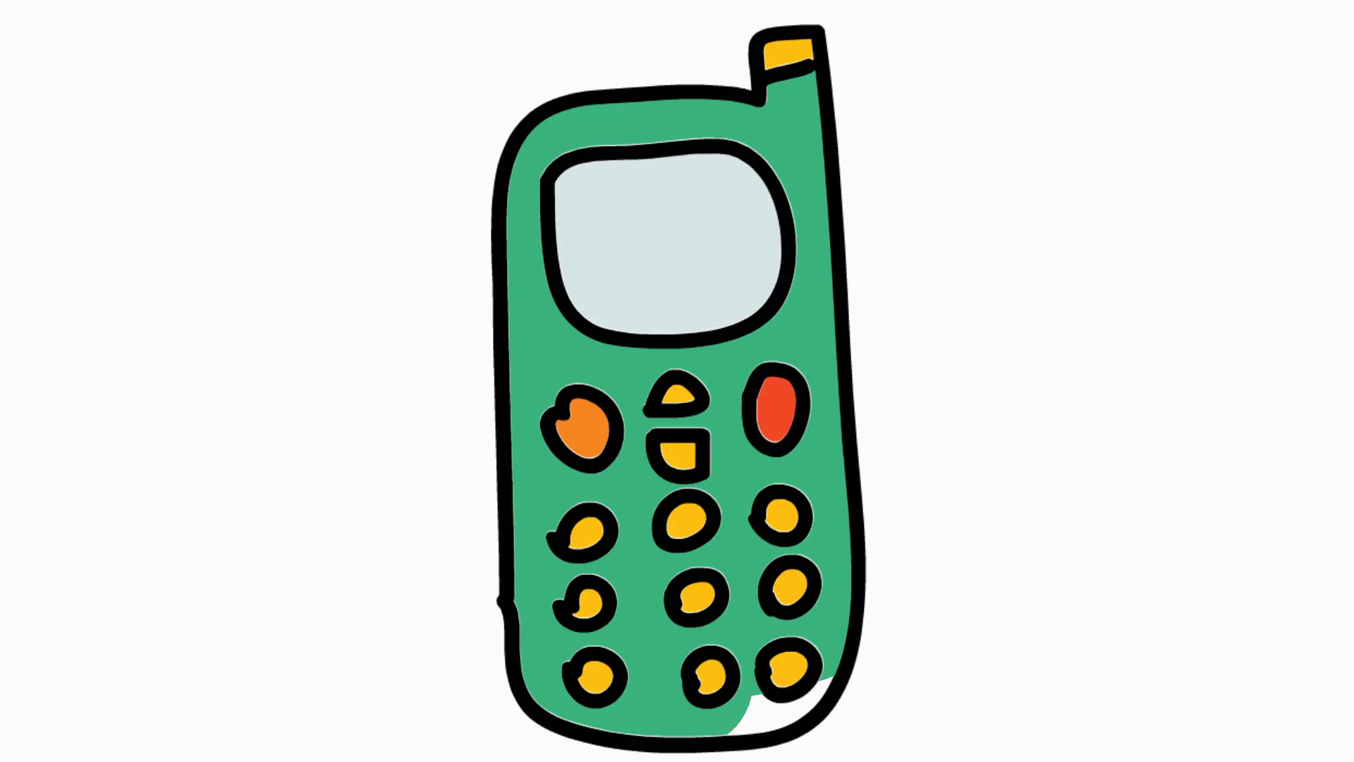 Cell phone cartoon illustration. Cellphone clipart drawing