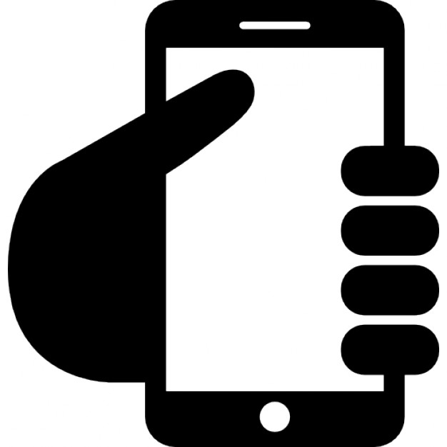Cellphone clipart hand holding. With a mobile phone