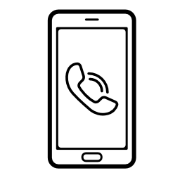 Call by mobile phone. Cellphone clipart icon