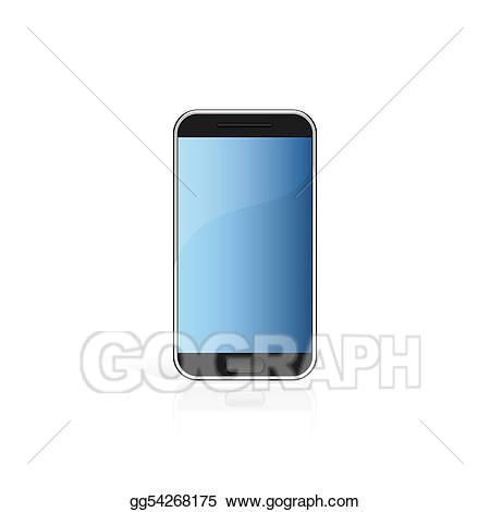 Cellphone clipart modern phone. Stock illustration touch screen