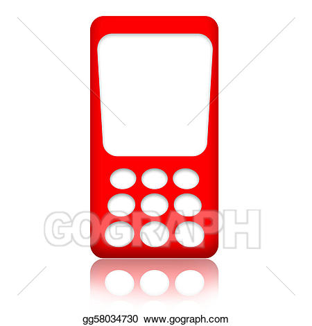 Stock illustration drawing gg. Cellphone clipart red