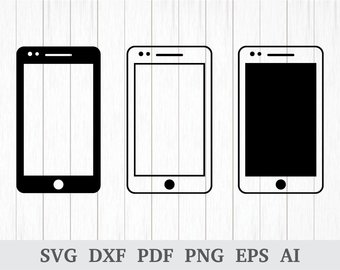 Cellphone clipart silhouette. Cell phone svg etsy