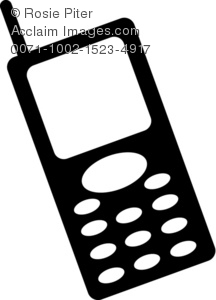Illustration of a cellular. Cellphone clipart silhouette