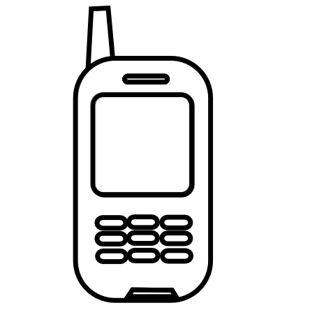 Alloy toy phone black. White clipart mobile