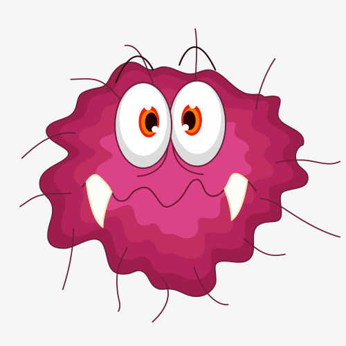 Cartoon bacteria sterilized virus. Cells clipart cute