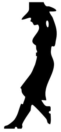 Cells clipart silhouette. Cowgirl 