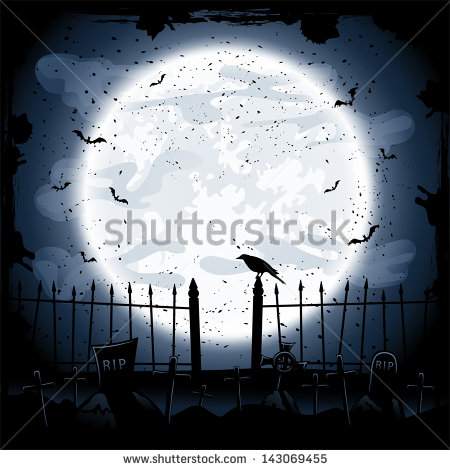 Graveyard entrance silhouette collection. Cemetery clipart background