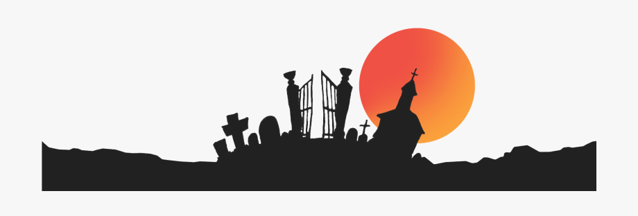 cemetery clipart over hill