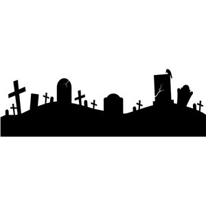 graveyard clipart silhouette