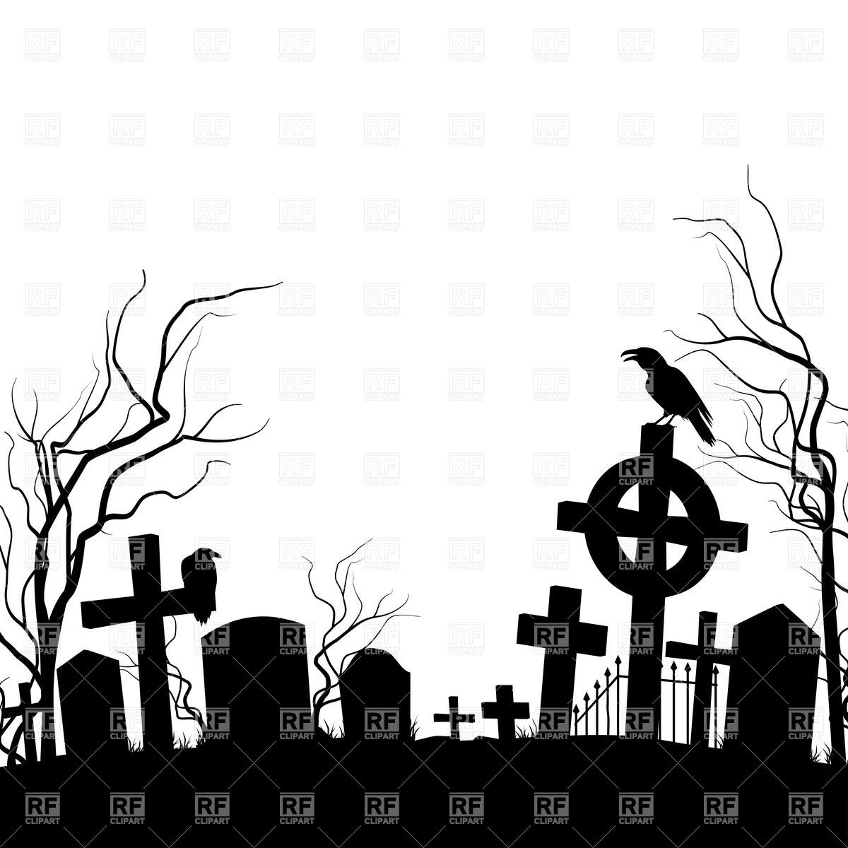 cemetery clipart silhouette