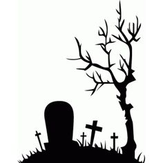 cemetery clipart silhouette