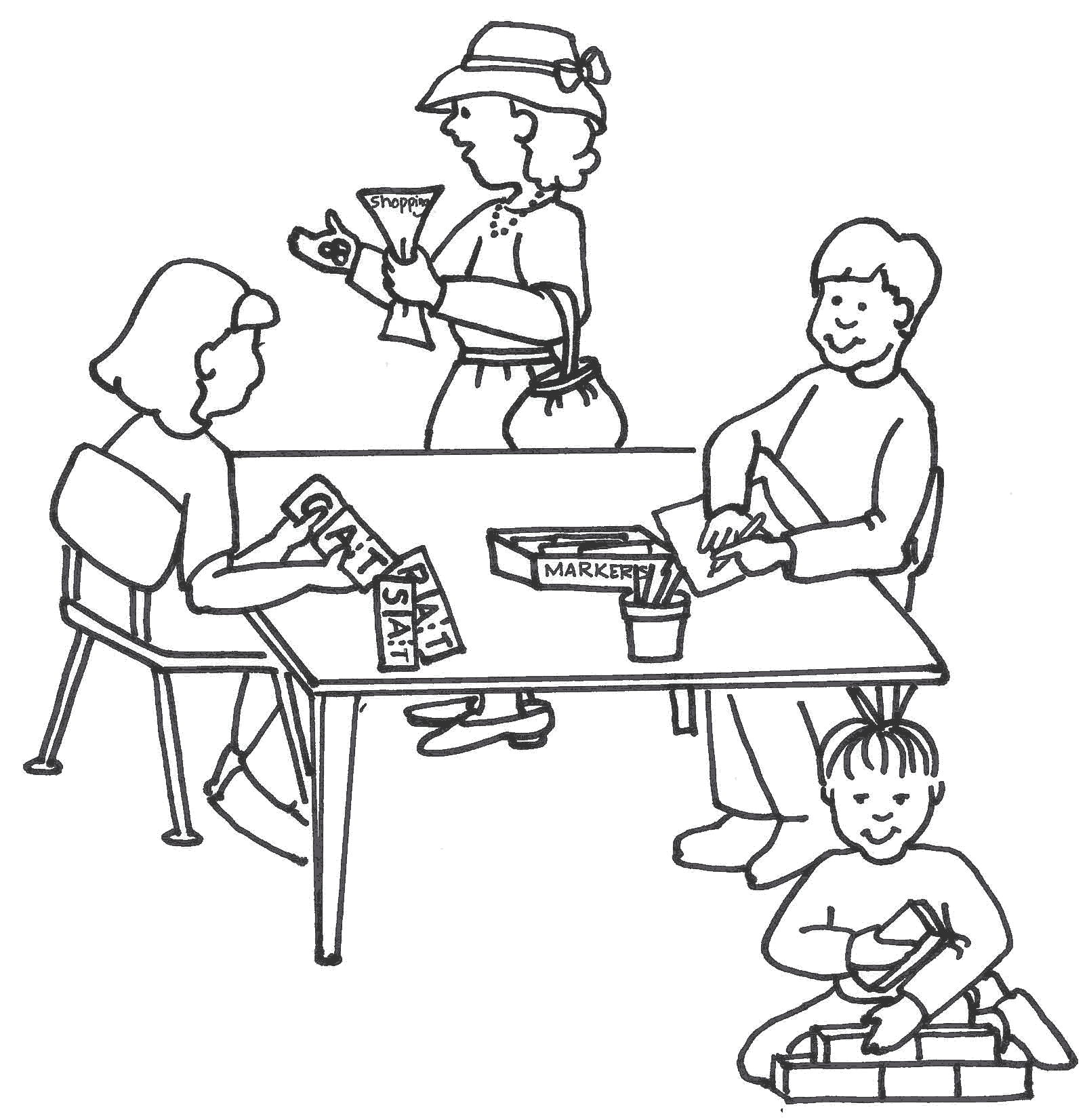 centers clipart black and white