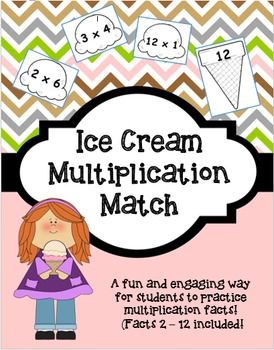 Ice cream mulitplication match. Centers clipart collaborative learning