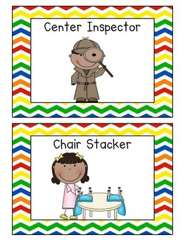 Classroom jobs signs with. Centers clipart inspector