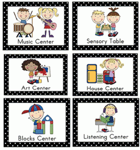 Signs for early childhood. Centers clipart kindergarten center