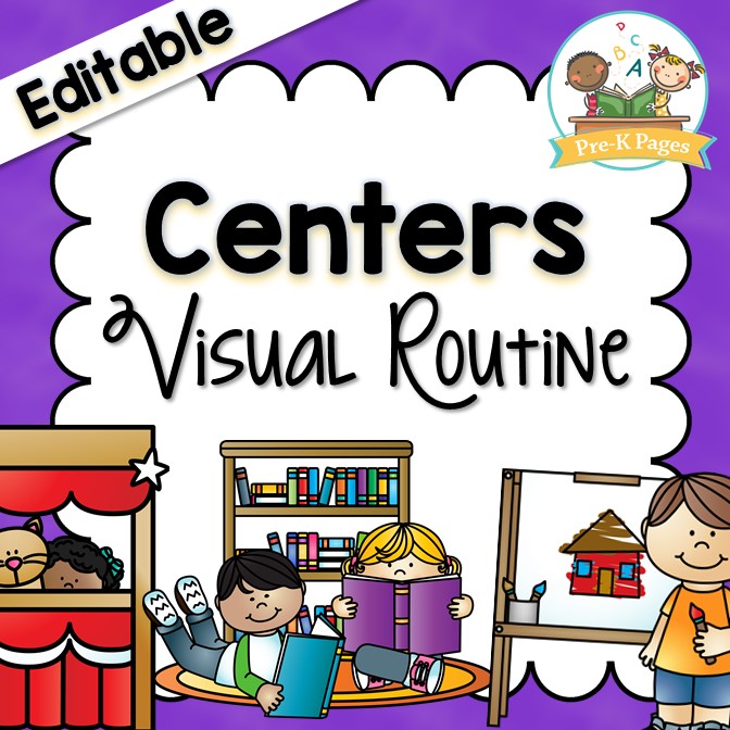 Centers clipart kindergarten center. Visual routine pre k