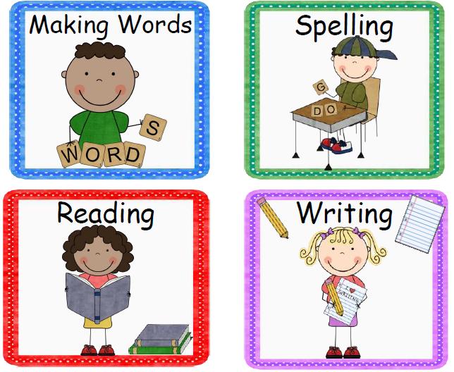 Stations signs clip art. Centers clipart literacy station
