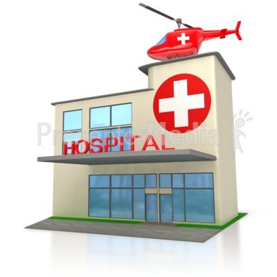 Hospital building powerpoint clip. Centers clipart medical center