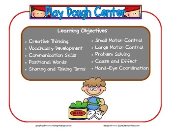 Dough learning center sign. Centers clipart play doh