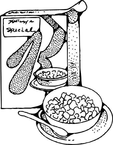 cereal clipart black and white