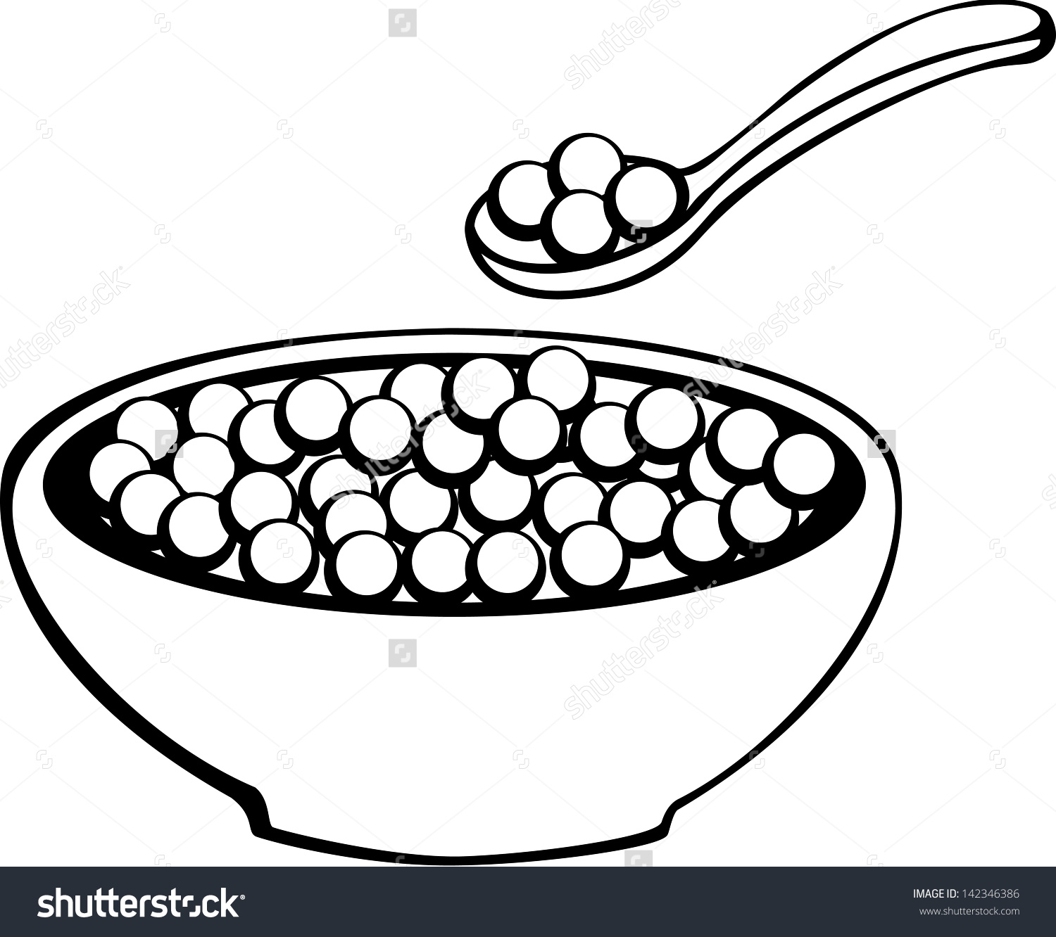 Bowl in and spoon. Cereal clipart ceral