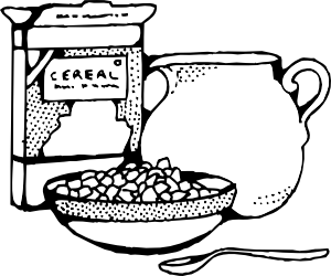 Cereal clipart outline. Box and milk clip
