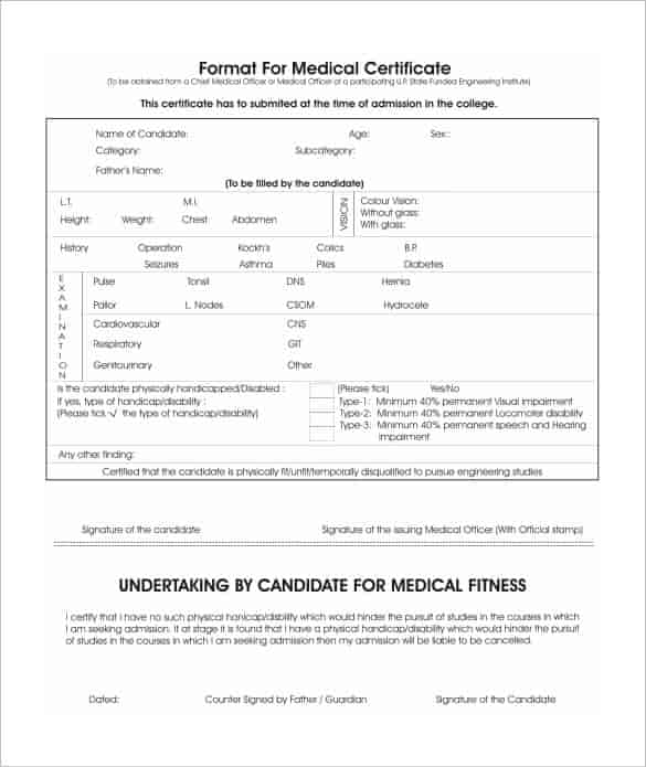  templates pdf doc. Certificate clipart medical certificate