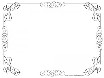 Black and white border. Certificate clipart printable