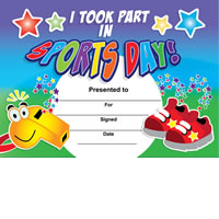 Certificate clipart sports day. I took part in