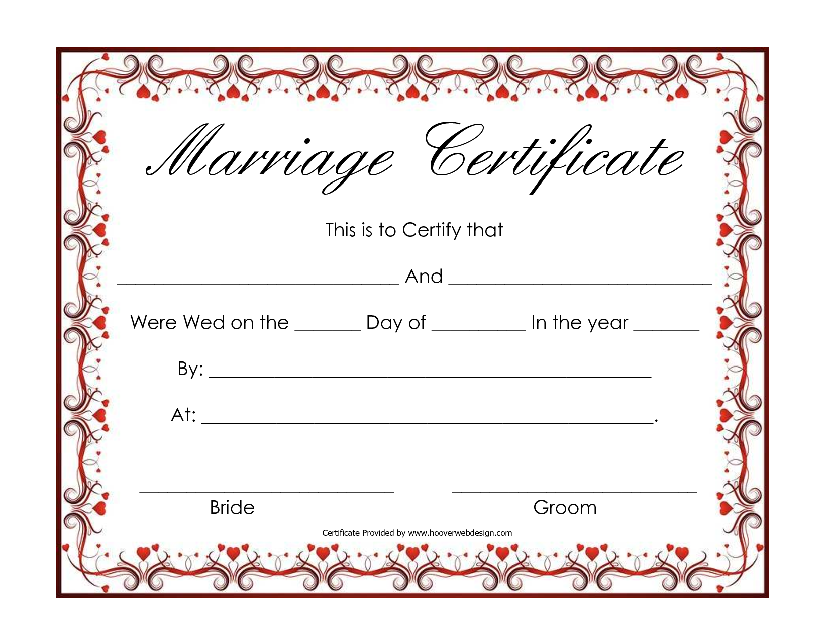 Certificate clipart wedding. Free blank marriage certificates