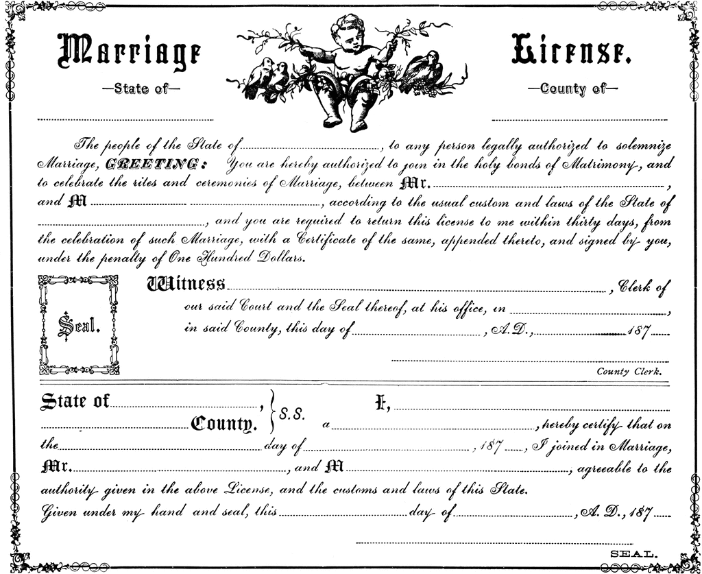 certificate clipart wedding