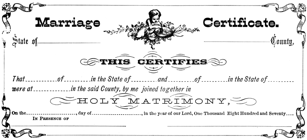 Marriage clip art library. Certificate clipart wedding