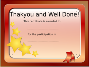 certificate clipart well done
