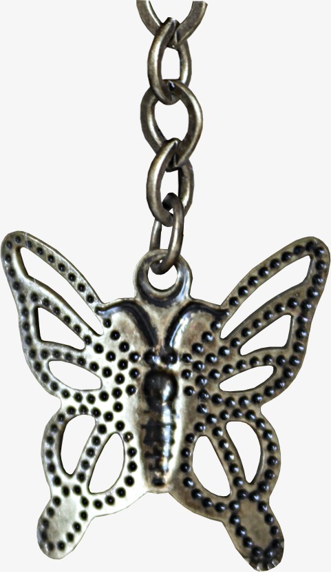 Chain clipart butterfly. Metal pendant png image