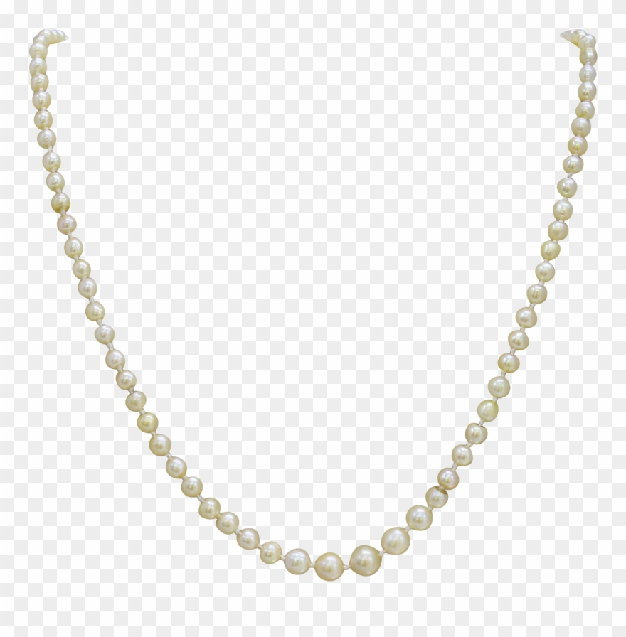 Strand of pearls necklace. Pearl clipart golden