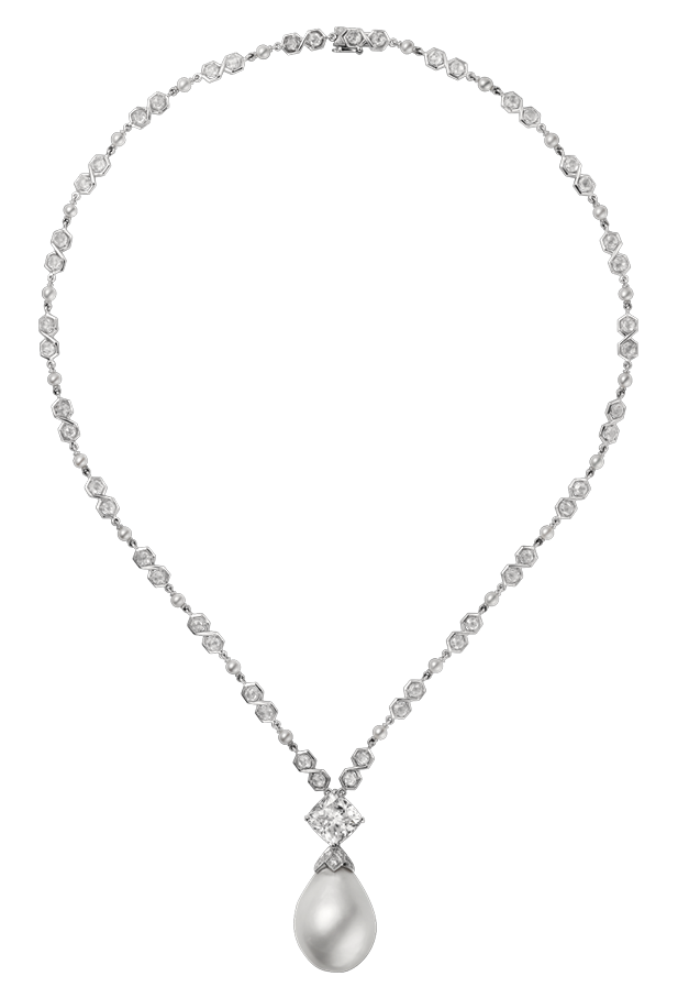Clipart diamond platinum. Necklace with pearl png