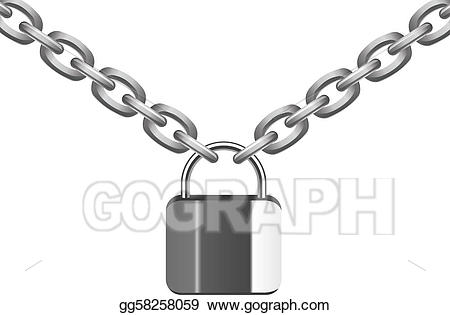 Vector metal and lock. Chain clipart padlock