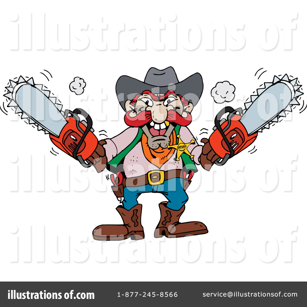 Chainsaw clipart man. Illustration by dennis holmes
