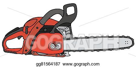 Chainsaw clipart red. Eps vector stock illustration
