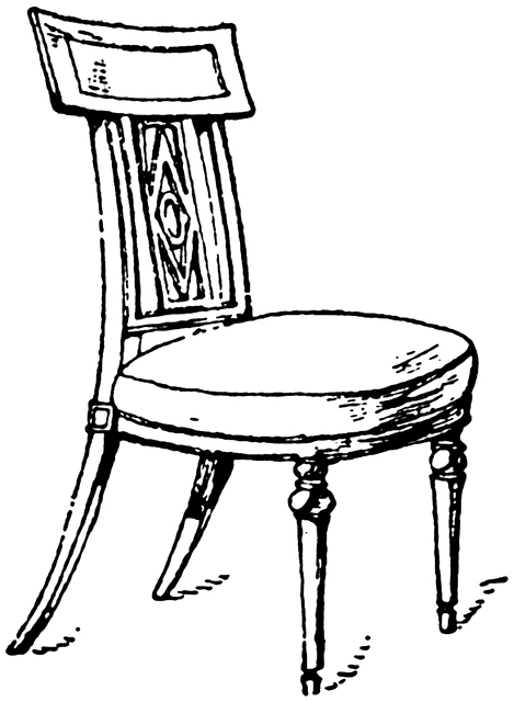 chair clipart black and white