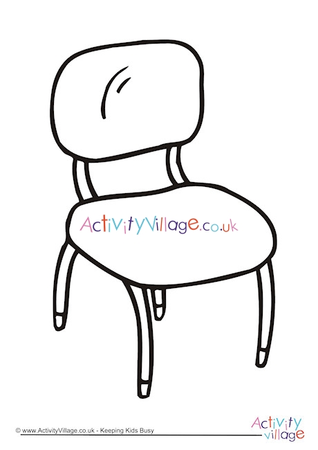 chair clipart colouring page