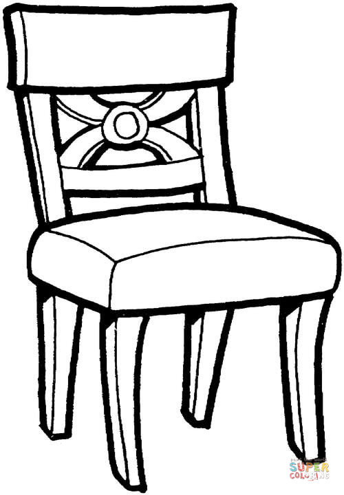 chair clipart colouring page