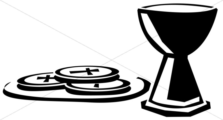 Simple wafers and cup. Communion clipart