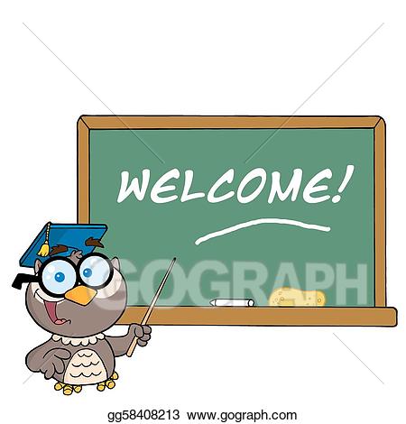 Chalk clipart owl. Eps illustration and welcome