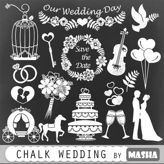 chalk clipart wedding