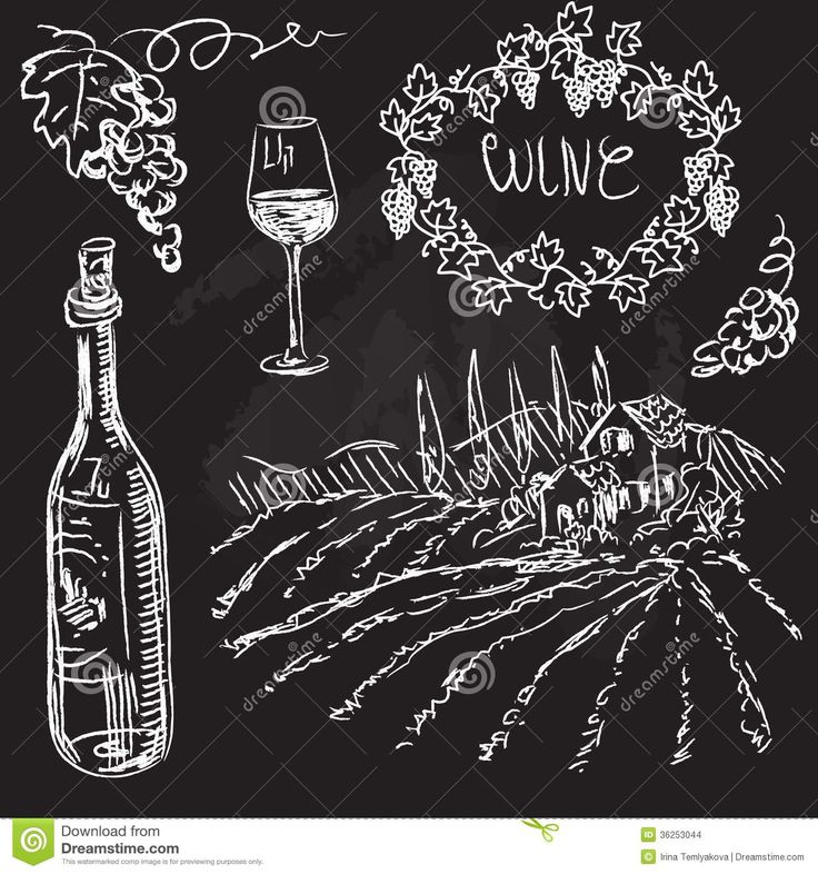 chalk clipart wine