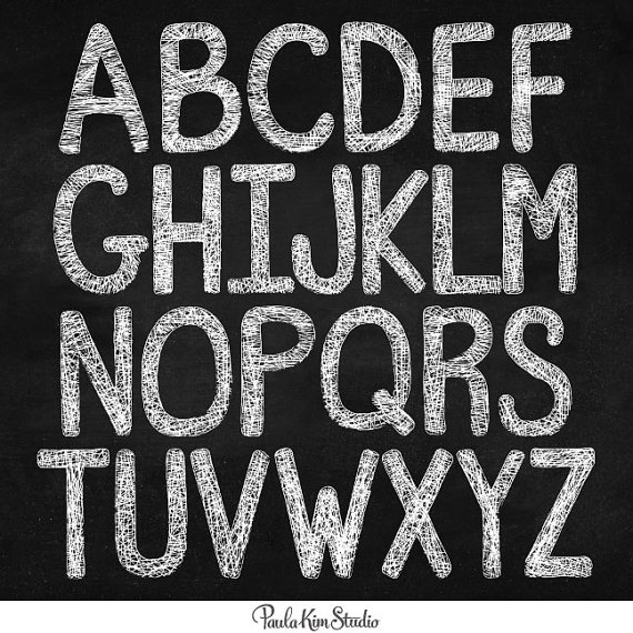 chalkboard clipart alphabet
