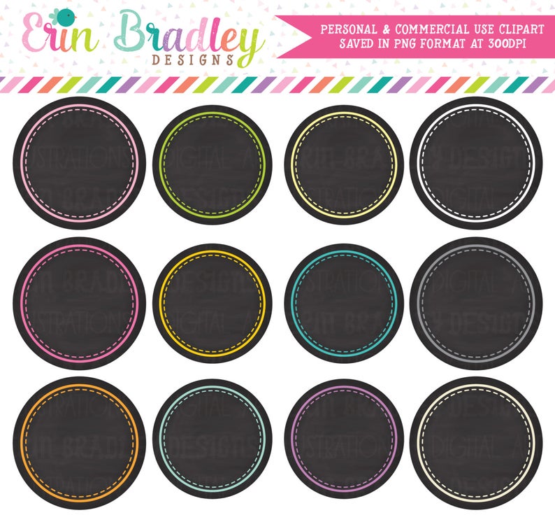 Circles clip art personal. Chalkboard clipart circle